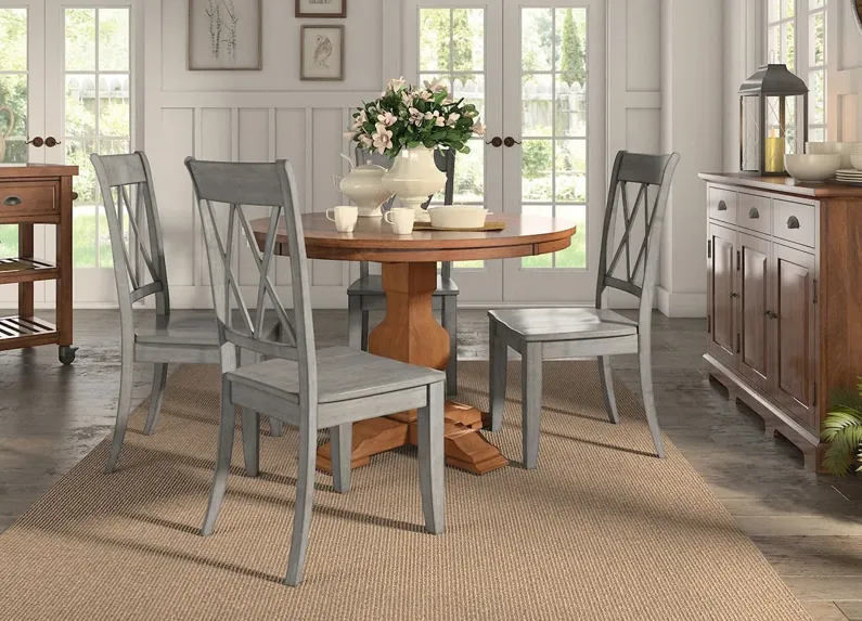 Lakewood Gray 5 Pc. Dinette W/ Double X Back Chairs
