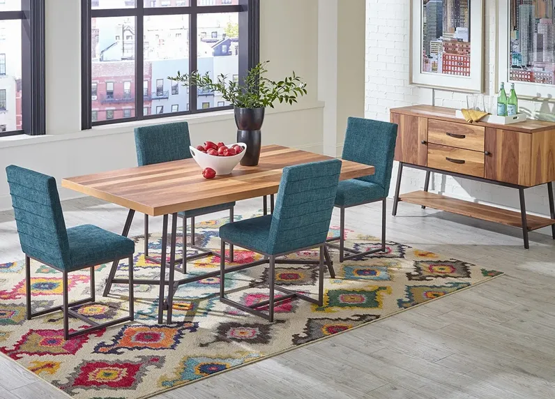 Callie 5 Pc. Dinette W/ Teal Chairs