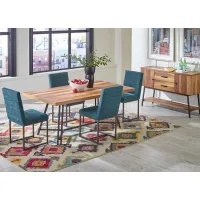 Callie 7 Pc. Dinette W/ Teal Chairs