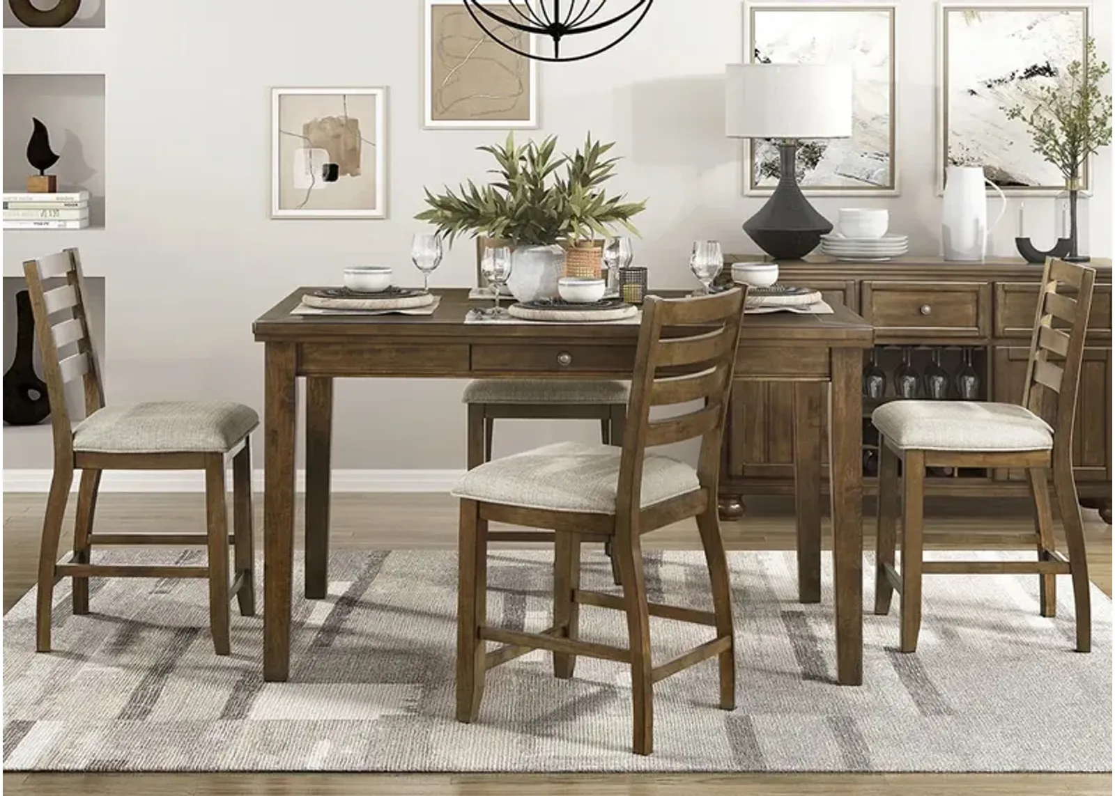 Stafford Cherry 5 Pc. Counter Height Dinette