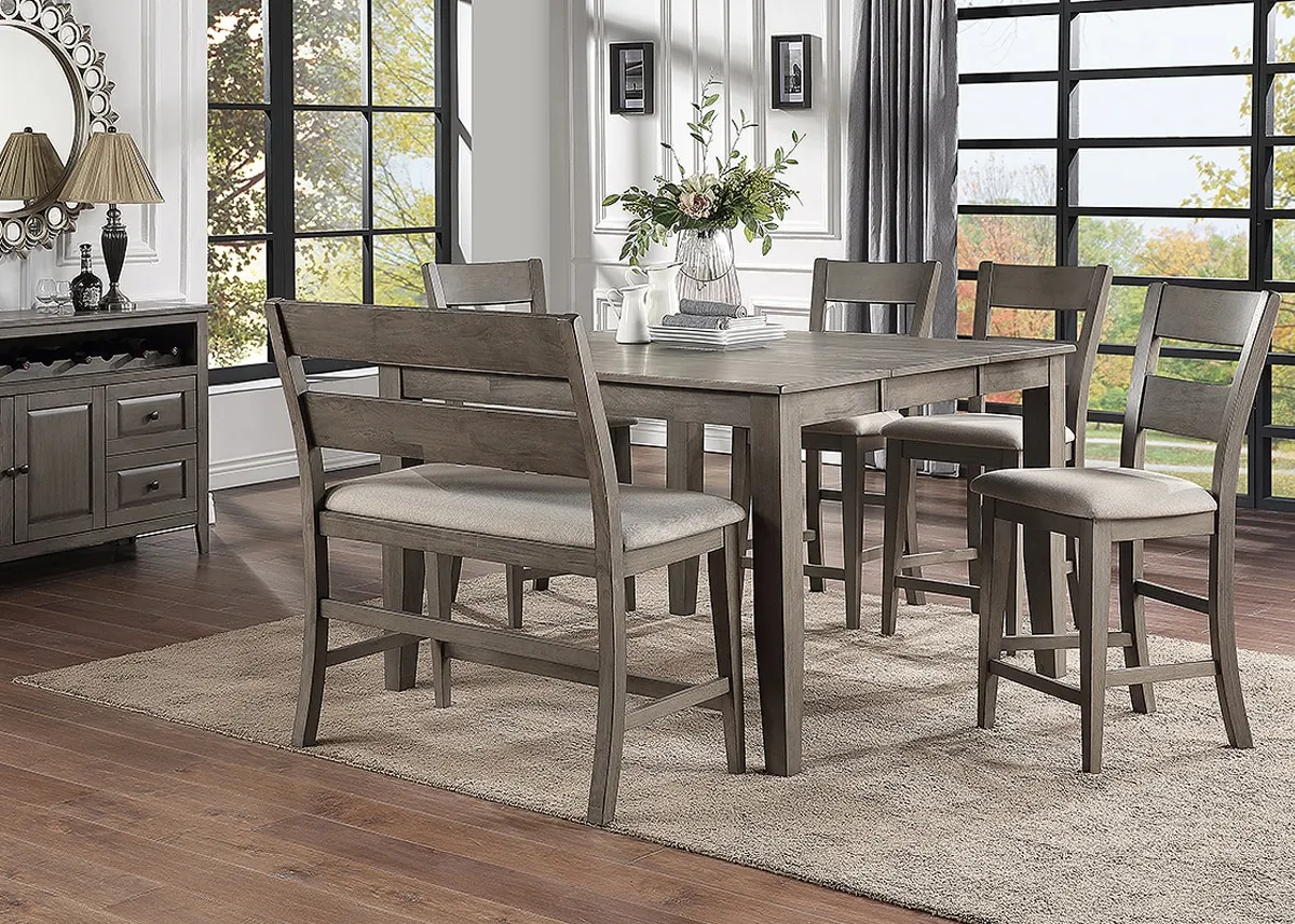 Nicki Gray 6 Pc. Counter Height Dinette