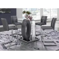 Chloe 7 Pc. Counter Height Dinette W/ Dark Gray Chairs