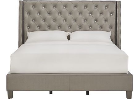 Crystle Silver King Upholstered Bed