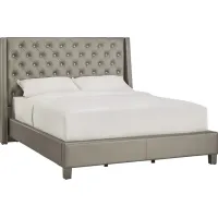 Crystle Silver King Upholstered Bed