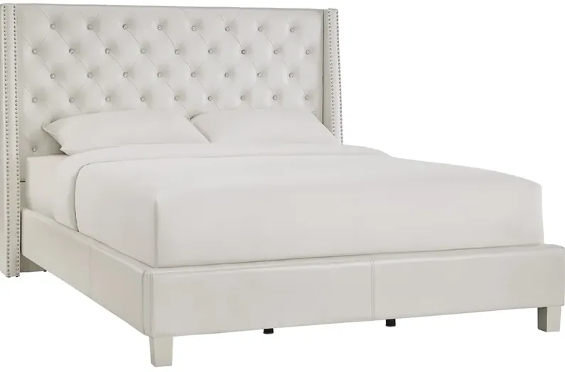 Crystle Ivory Queen Upholstered Bed