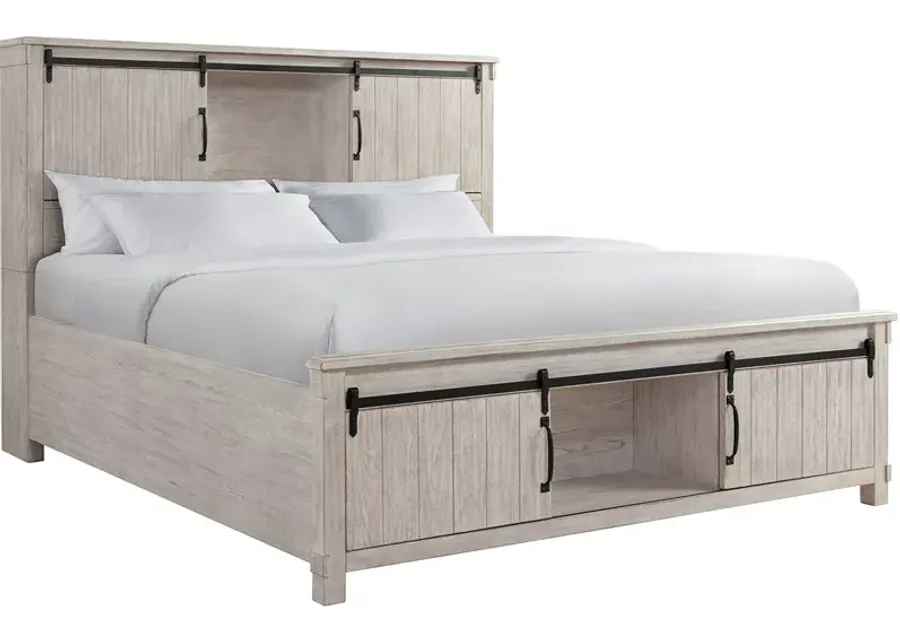 Mesa White King Storage Bed