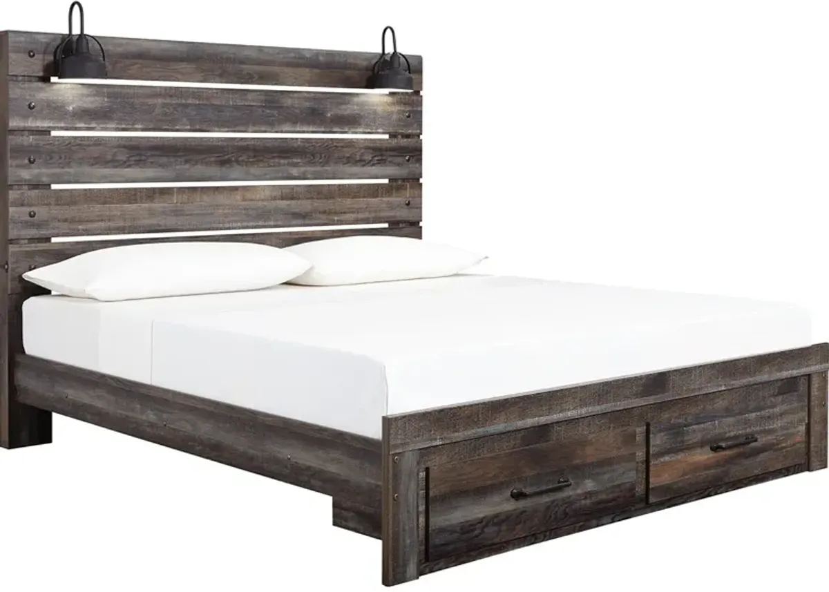 Denver Gray Queen Storage Bed