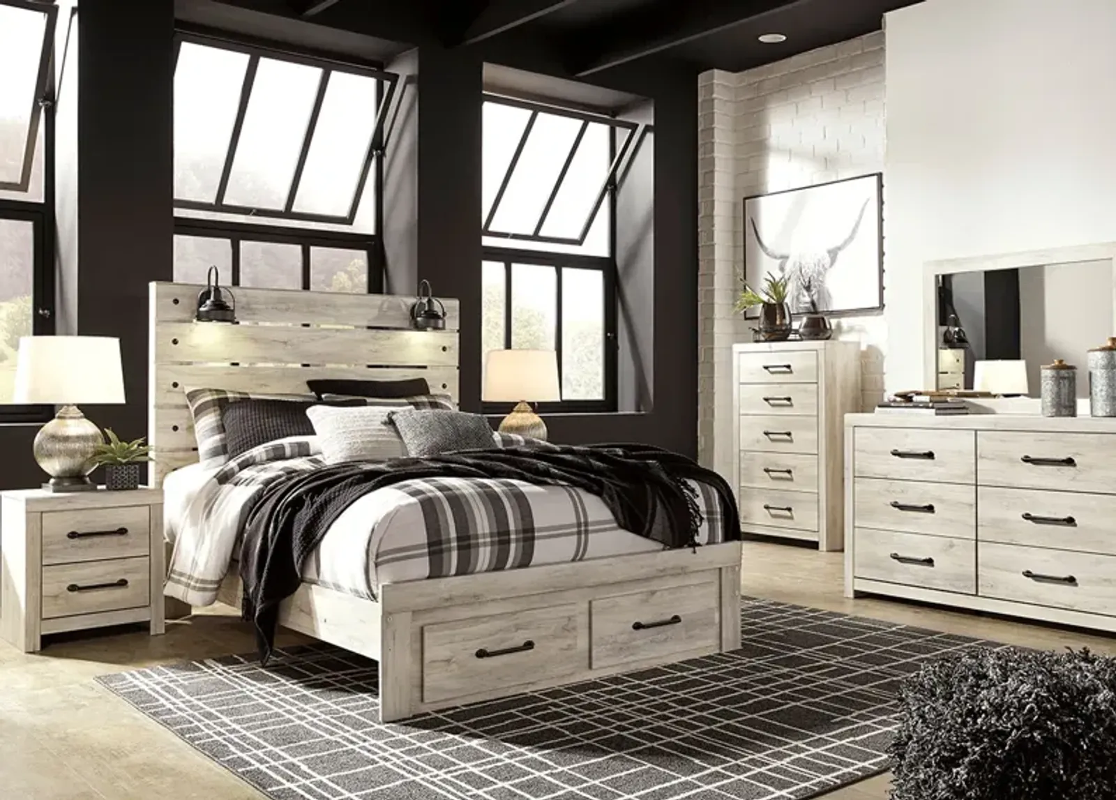 Denver White 5 Pc. Queen Storage Bedroom