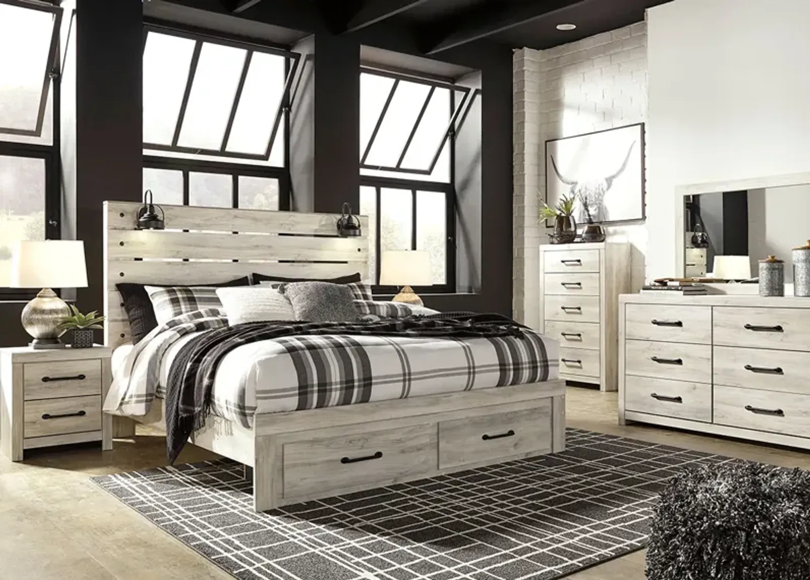 Denver White 5 Pc. King Storage Bedroom