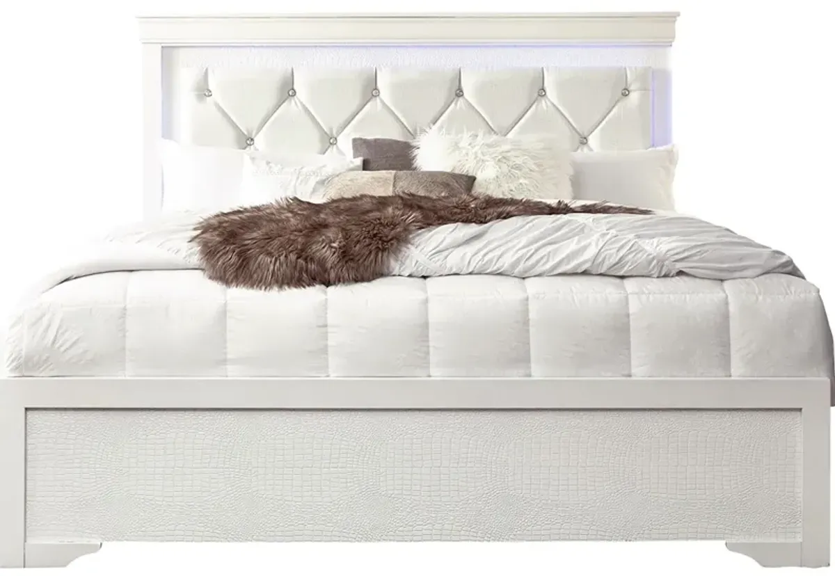 Lombardy White Queen Bed