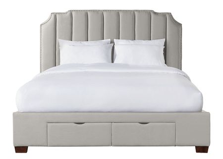 Emory Gray King Upholstered Storage Bed