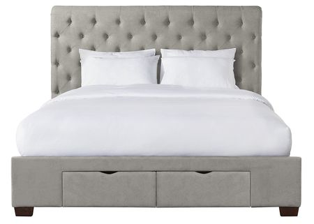 Marbella Gray King Upholstered Storage Bed