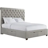 Marbella Gray King Upholstered Storage Bed