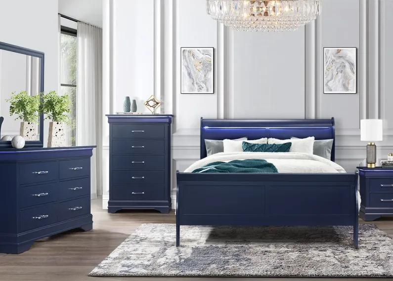 Francis Blue 5 Pc. King Bedroom