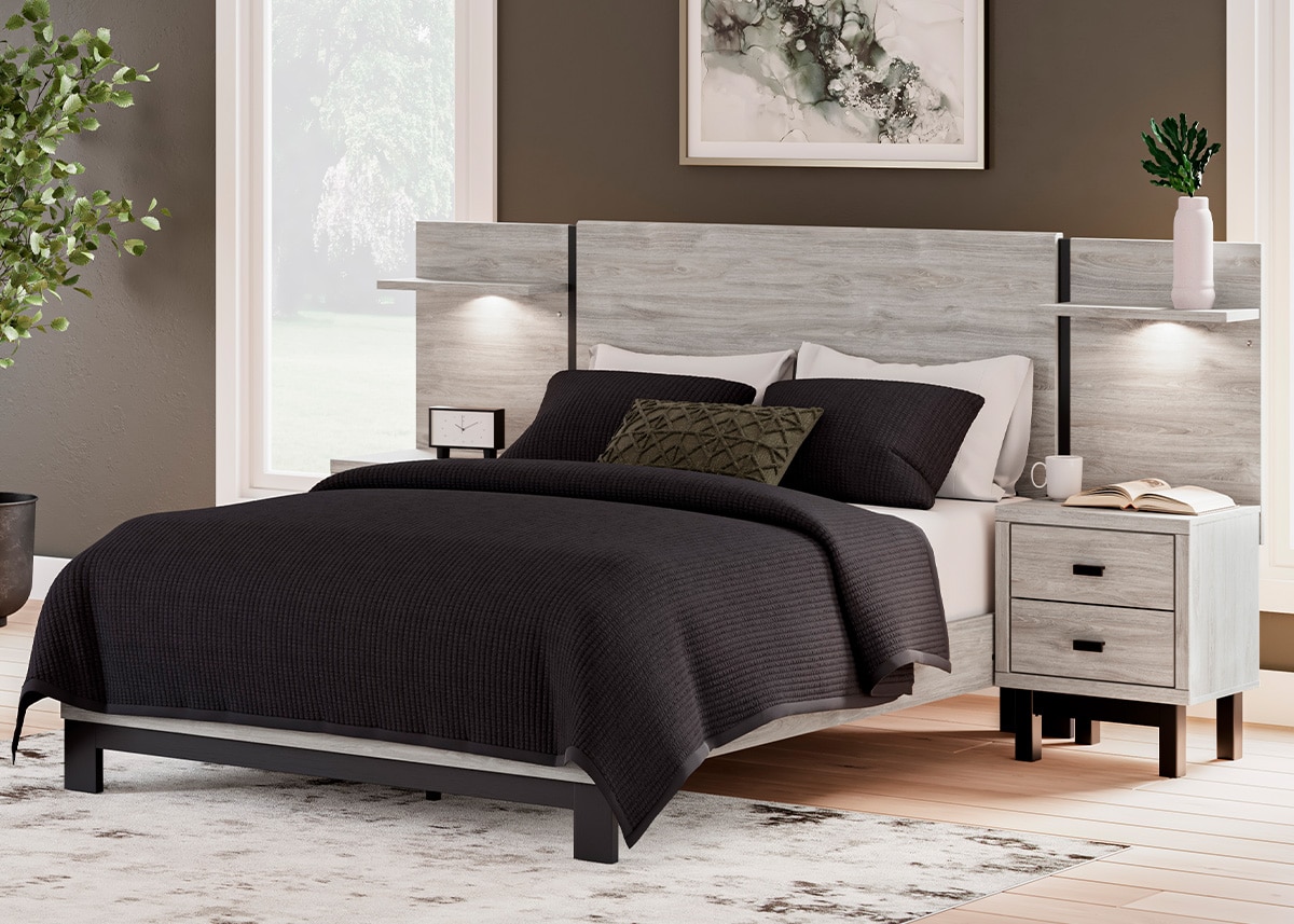 Vista 8 Pc. Queen Bedroom W/ Nightstand Extension Panels