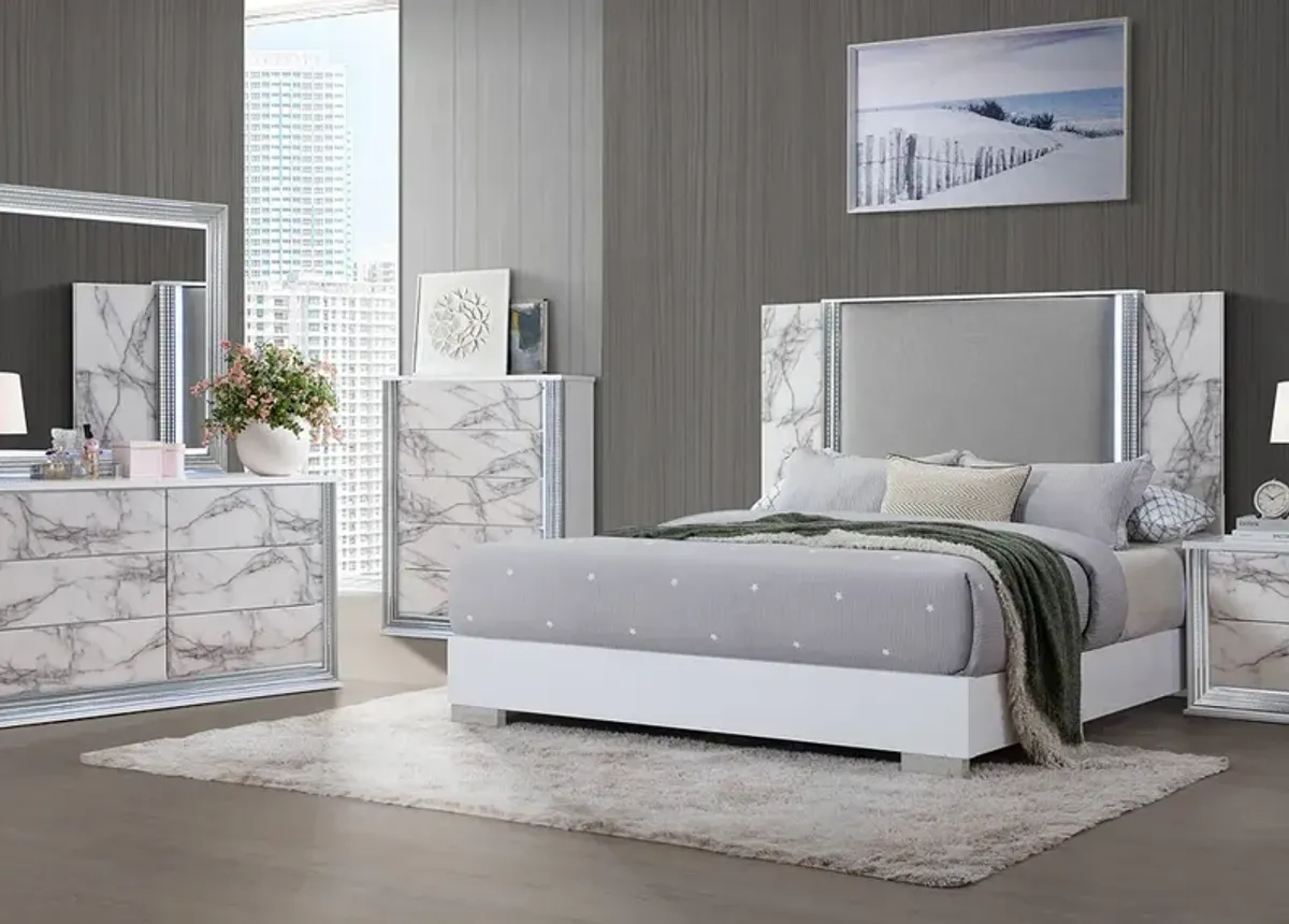 Lumina II White Queen Bed