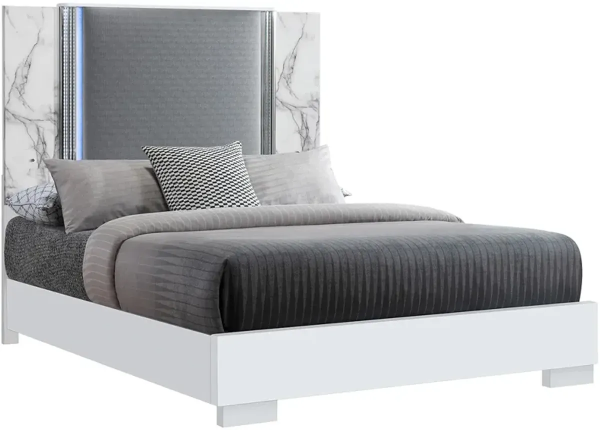 Lumina II White Queen Bed