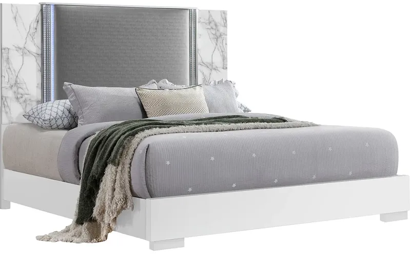 Lumina II White King Bed