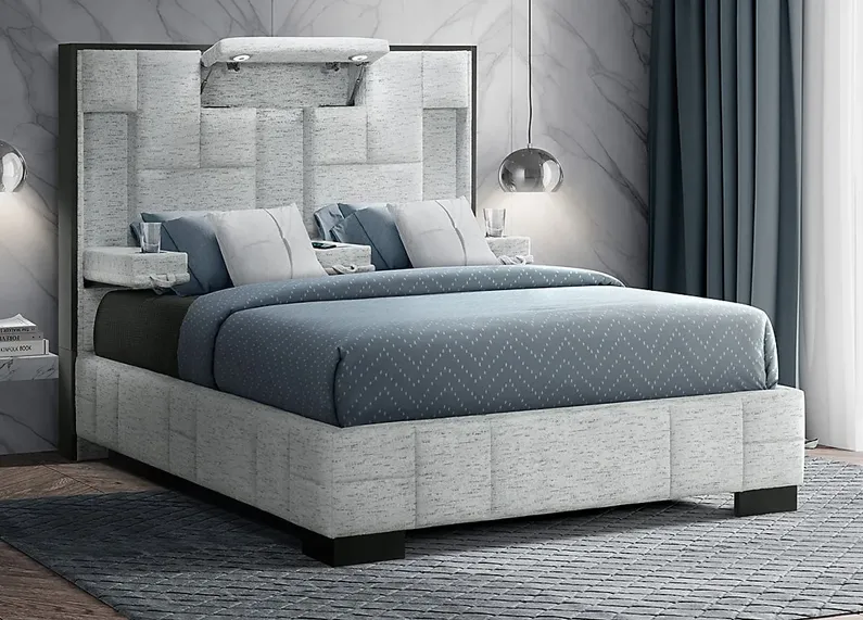 Reagan Queen Upholstered Home Theater Bed by The RoomPlace