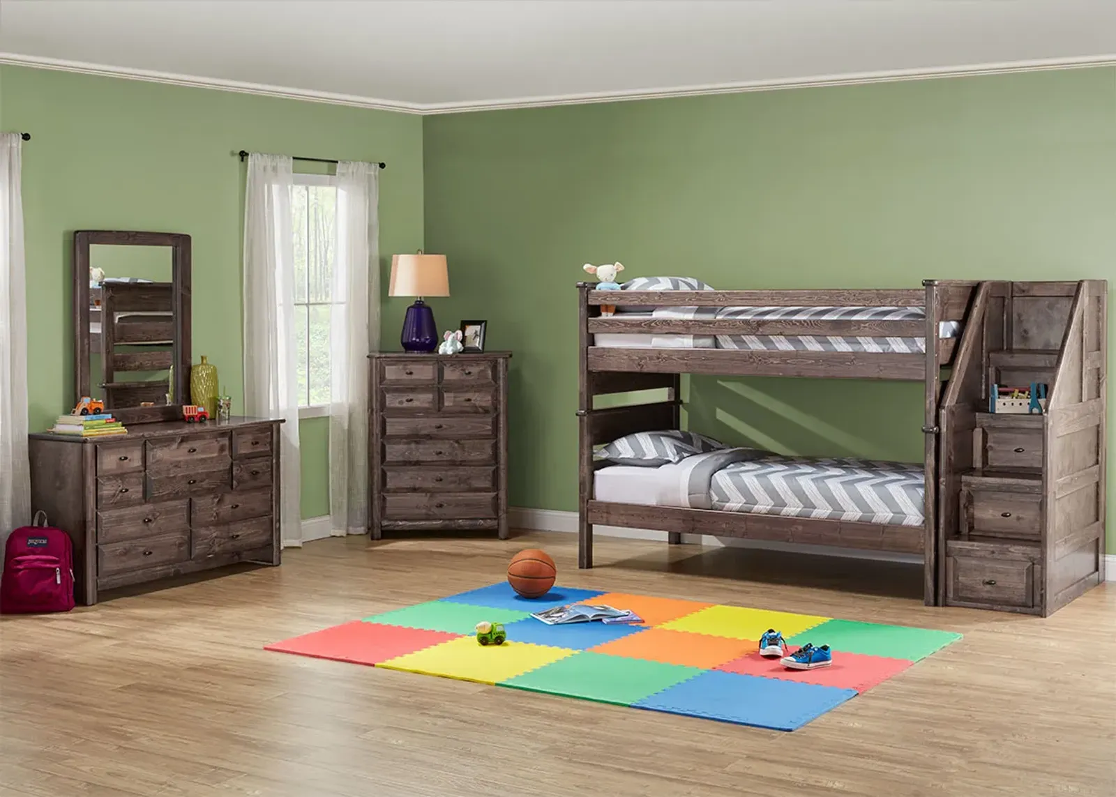 Catalina Gray 6 Pc. Twin/Twin Bunk Bedroom