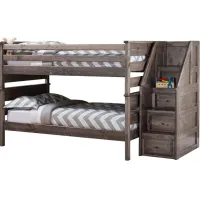 Catalina Gray Full/Full Bunk Bed w/Stairs