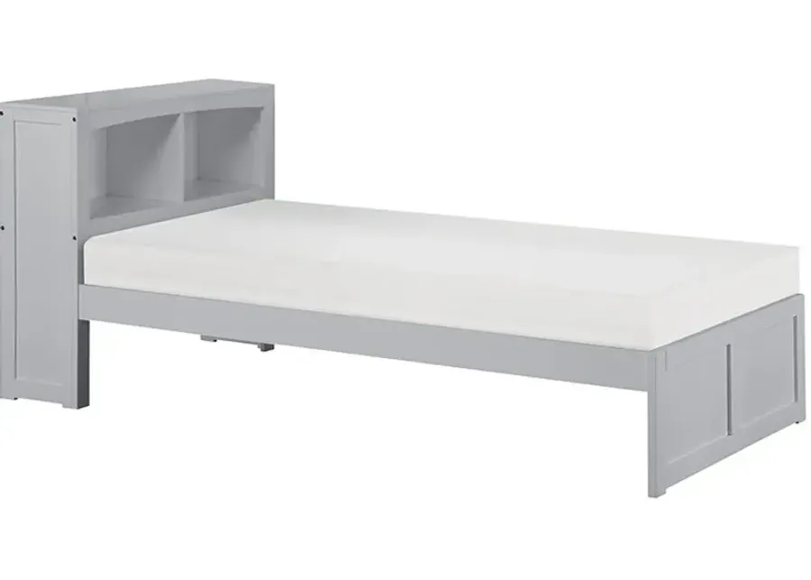 Kid's Space Gray Twin Bookcase Bed
