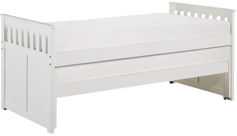 Kid's Space White Twin Captain's Bed