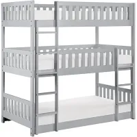 Kid's Space Gray Triple Bunk Bed