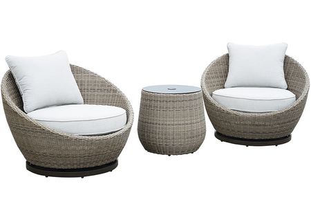 Anguilla 3 Pc. Outdoor Swivel Chair Set