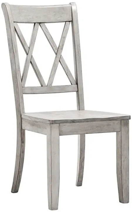Lakewood White Double X Back Side Chair