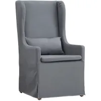 Richland Wingback Dining Chair W/ Gray Slip Cover