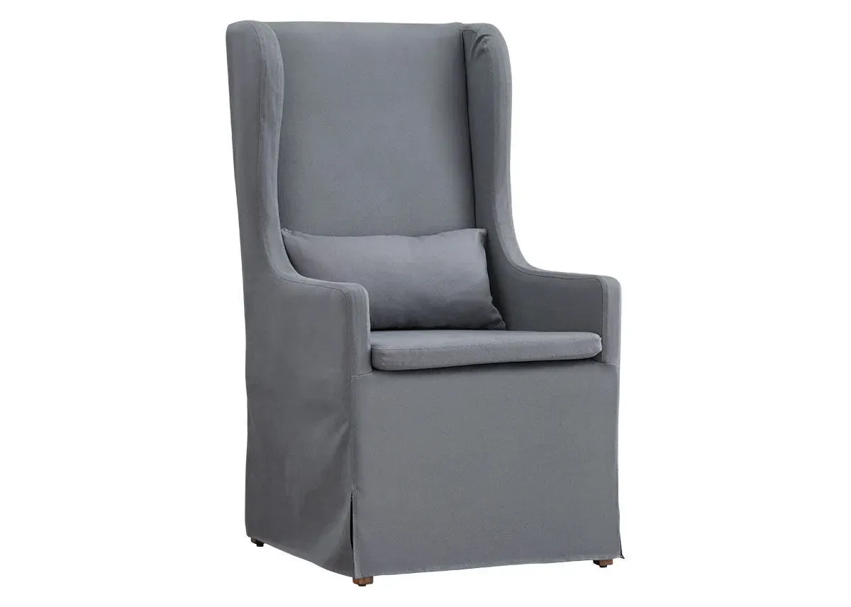 Richland Wingback Dining Chair W/ Gray Slip Cover