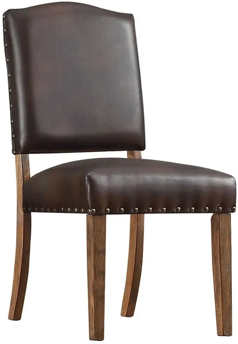 Richland Nailhead Brown Dining Chair