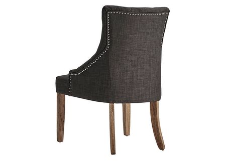 Richland Curved Back Tufted Charcoal Dining Chair