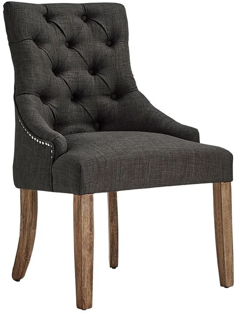Richland Curved Back Tufted Charcoal Dining Chair