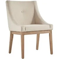 Richland Tufted Slope Beige Linen Arm Chair