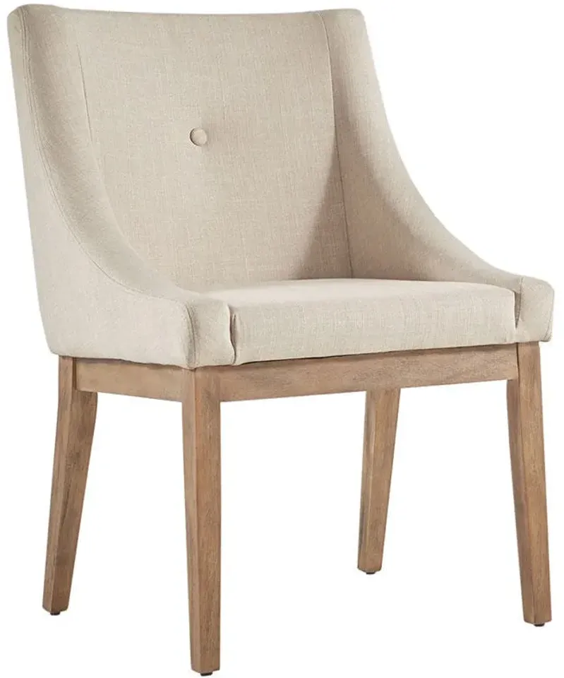 Richland Tufted Slope Beige Linen Arm Chair