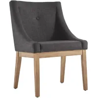 Richland Tufted Slope Charcoal Linen Arm Chair