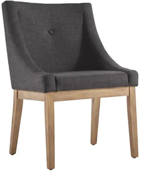 Richland Tufted Slope Charcoal Linen Arm Chair