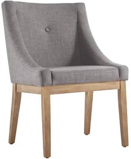 Richland Tufted Slope Gray Linen Arm Chair