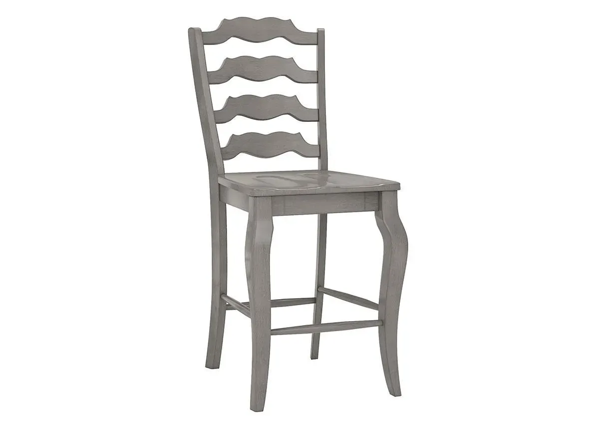 Lakewood Gray Ladder Back Counter Chair