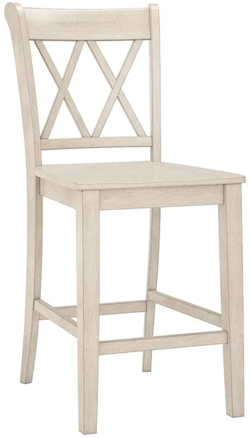 Lakewood White Double X Back Counter Chair