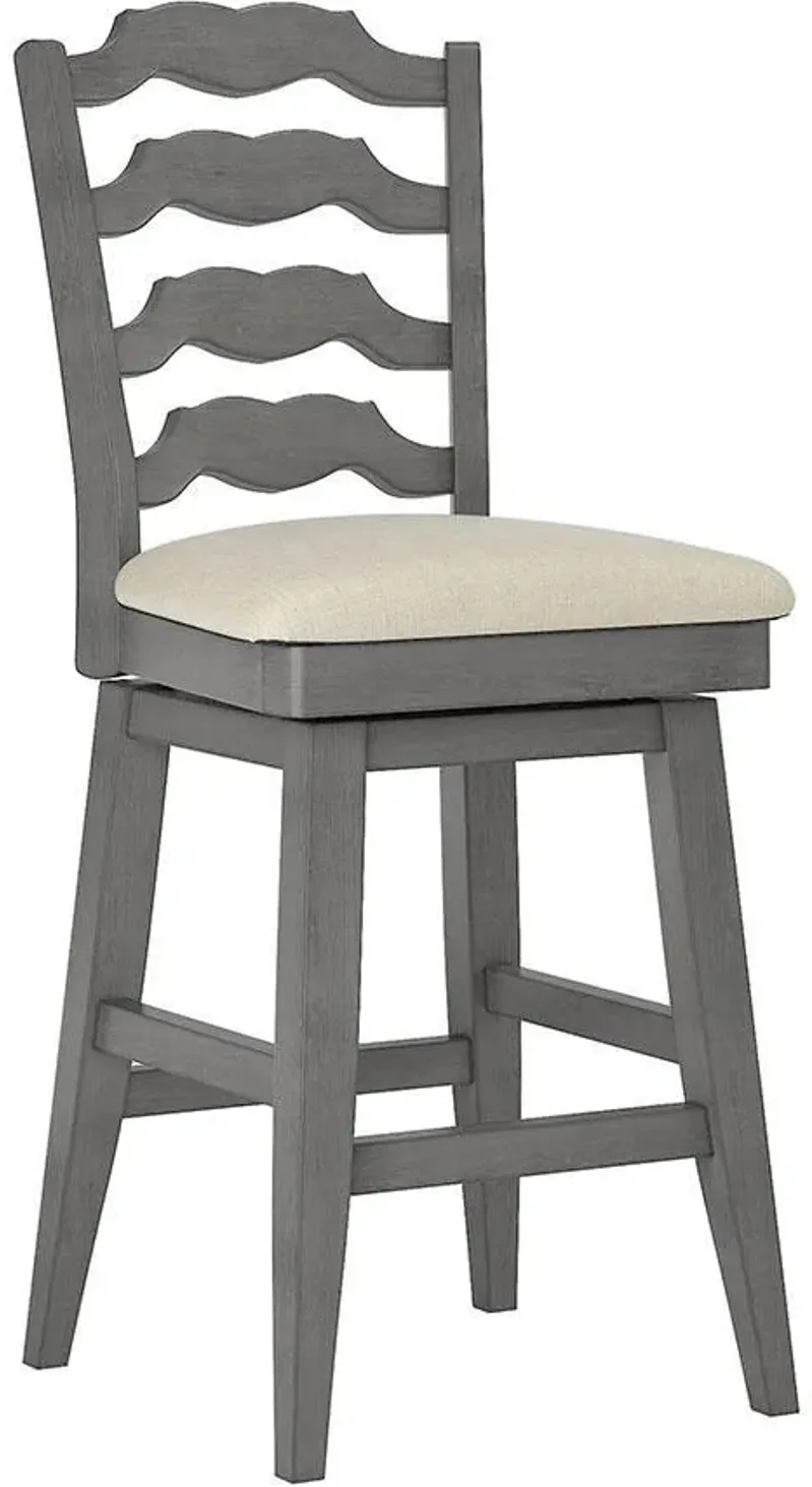 Lakewood Gray Ladder Back Swivel Counter Chair