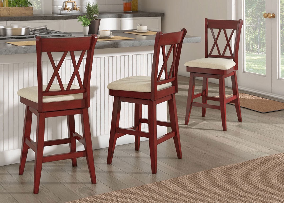 Lakewood Berry Double X Back Swivel Counter Chair