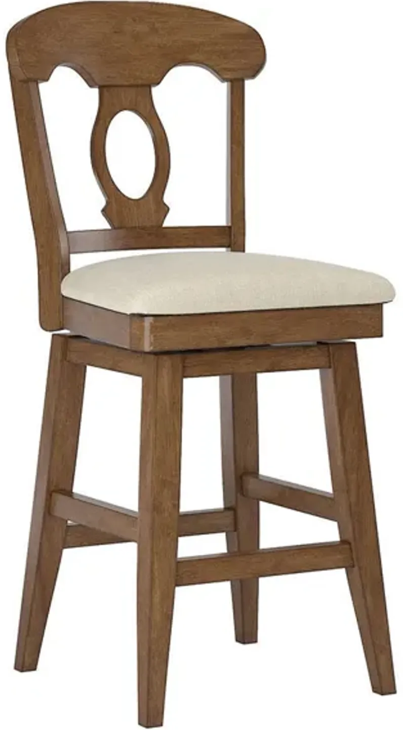 Lakewood Oak Napoleon Back Swivel Counter Chair