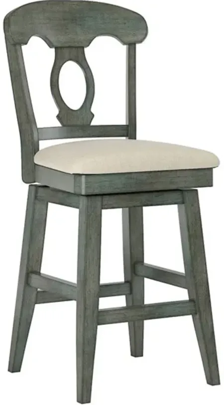 Lakewood Sage Napoleon Back Swivel Counter Chair