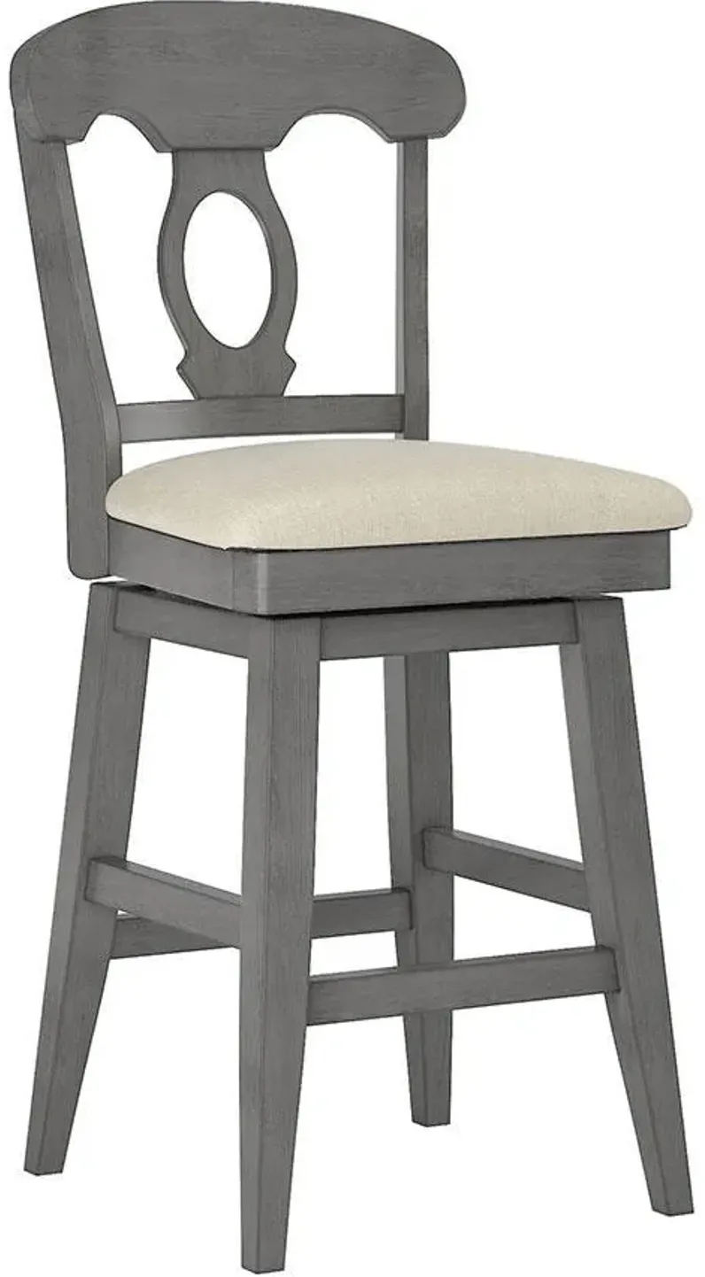 Lakewood Gray Napoleon Back Swivel Counter Chair