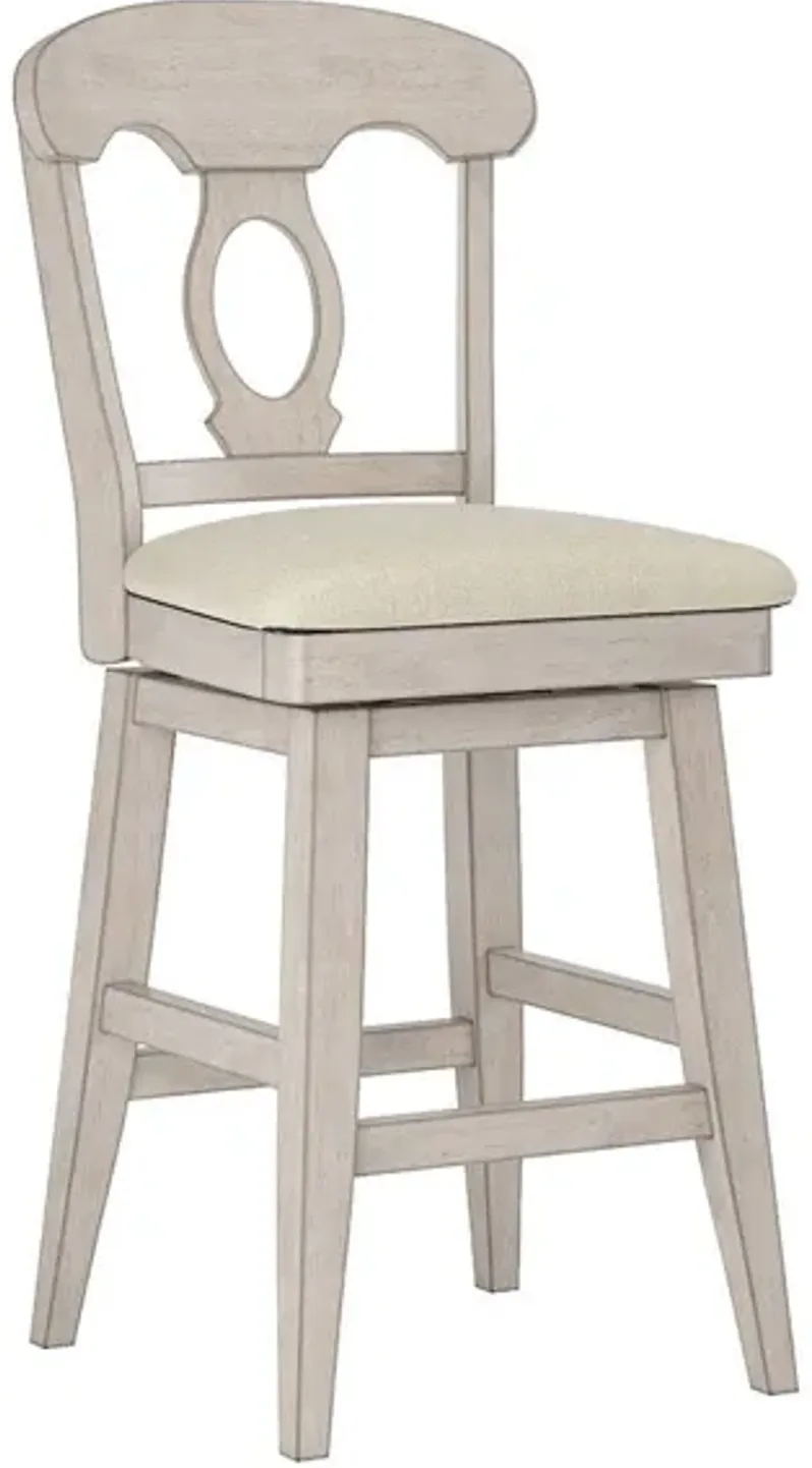 Lakewood White Napoleon Back Swivel Counter Chair