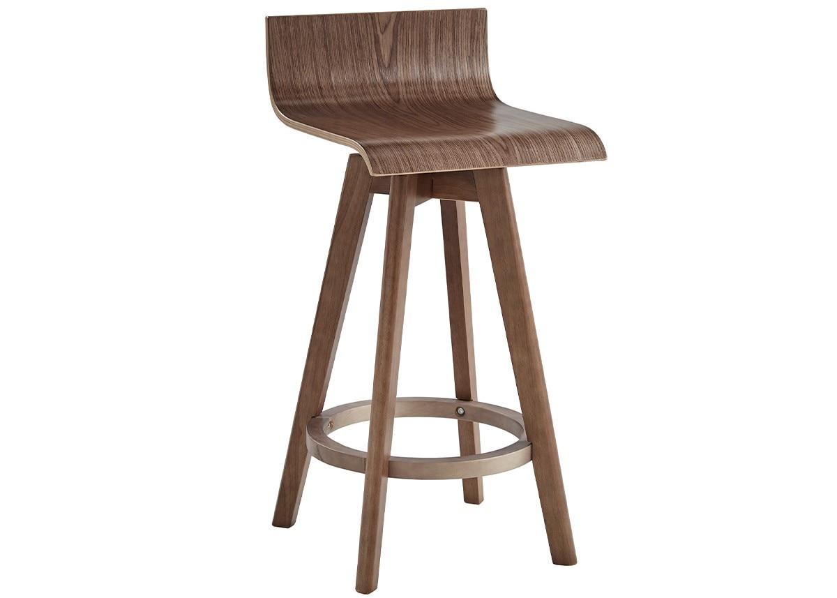 Ludwig Walnut Brown Counter Height Chair