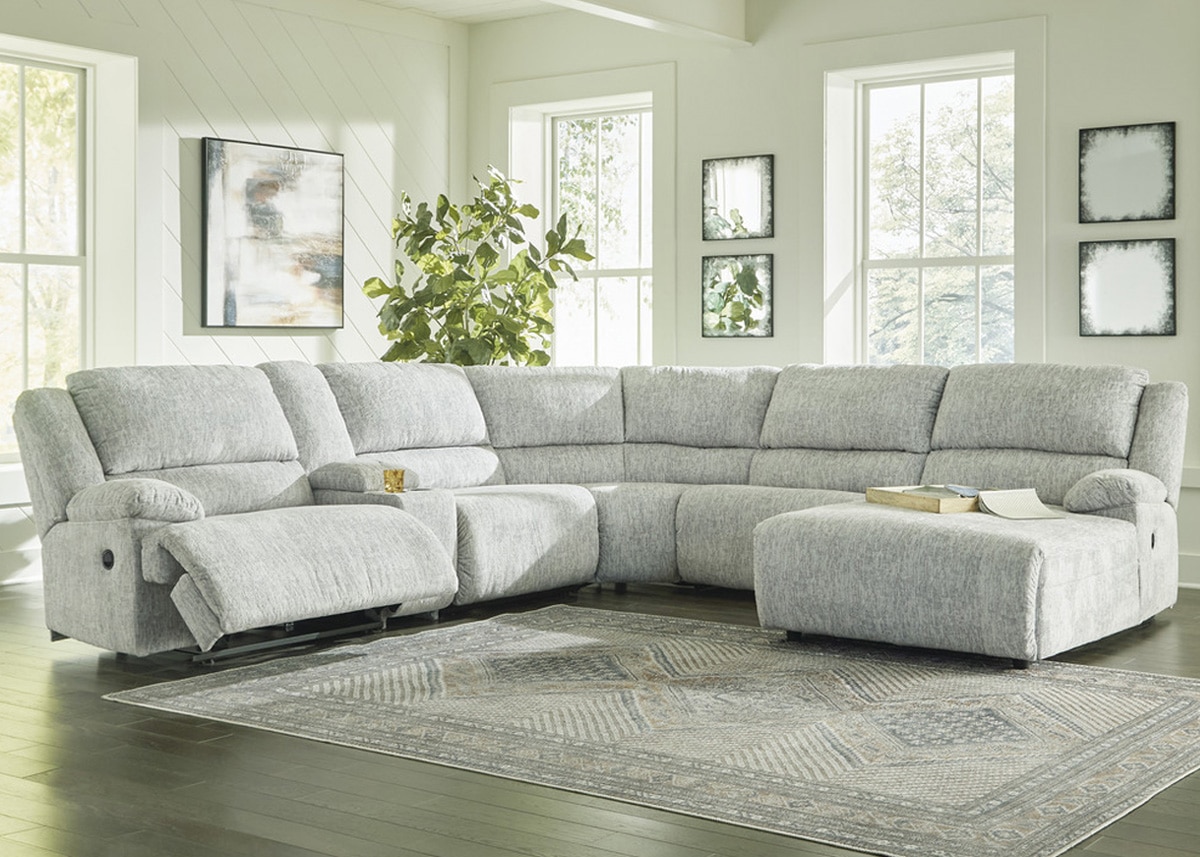 Tamiel 6 Pc. Reclining Sectional W/ Two Armless Chairs & Reclining Chaise